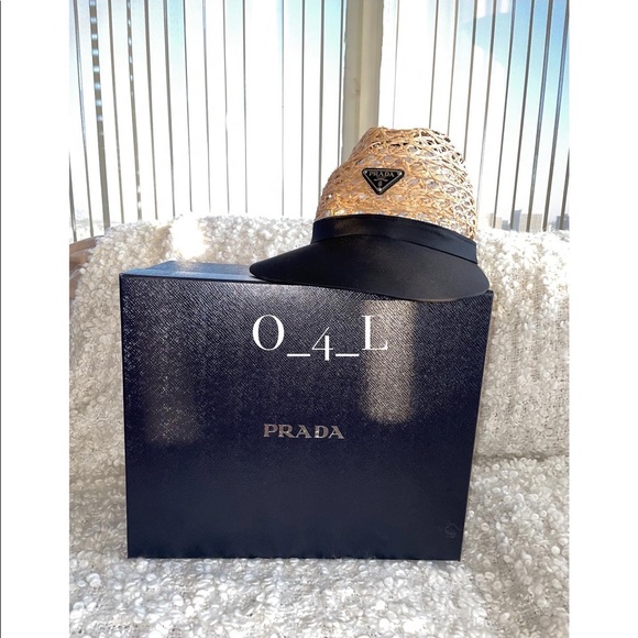 Prada Nylon and Raffia Visor/Cap - Picture 1 of 4